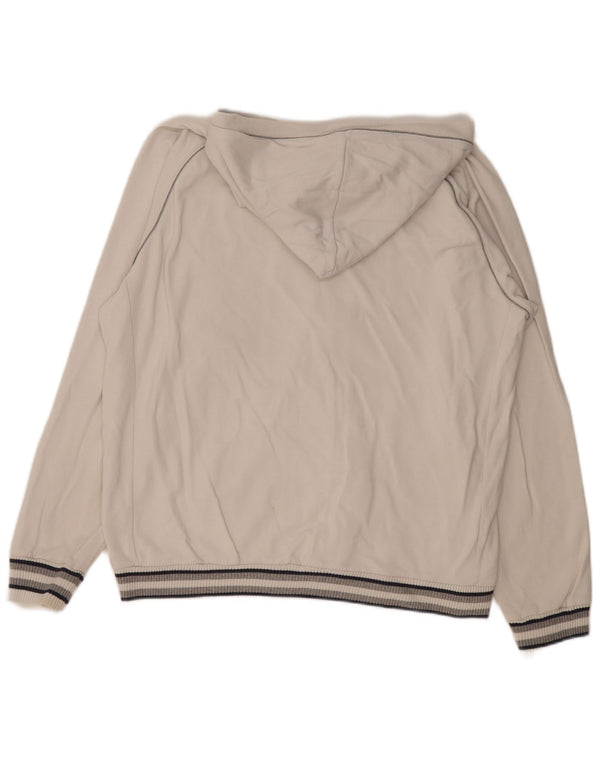 Maglione con cappuccio e zip grafica da uomo Champion 2XL cotone bianco