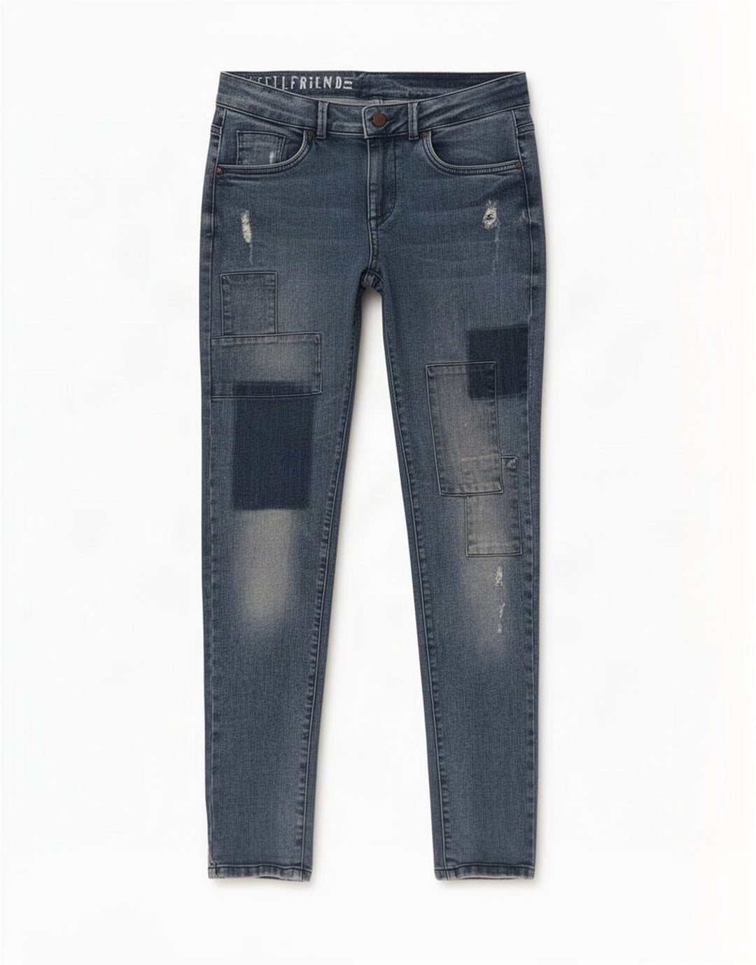 Jeans slim Girlfriend da donna Marks & Spencer UK 10 piccoli W30 L31 blu