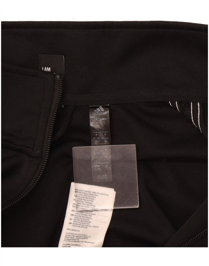 ADIDAS Womens Tracksuit Top Jacket UK 20/22 XL Black Polyester
