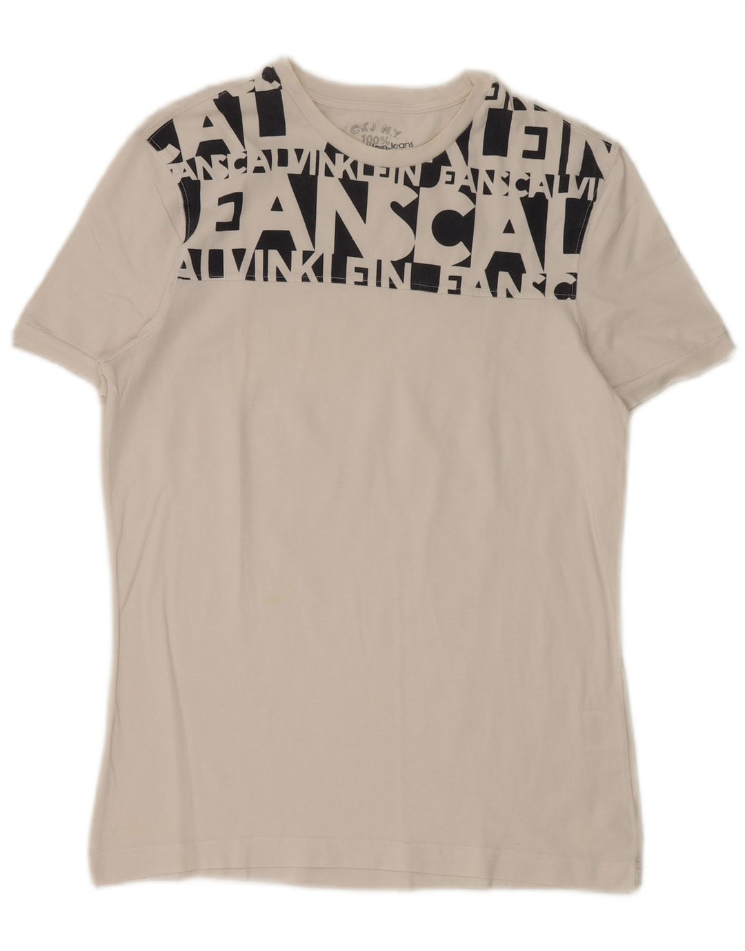 Maglietta grafica da uomo Calvin Klein Jeans Top in cotone bianco medio