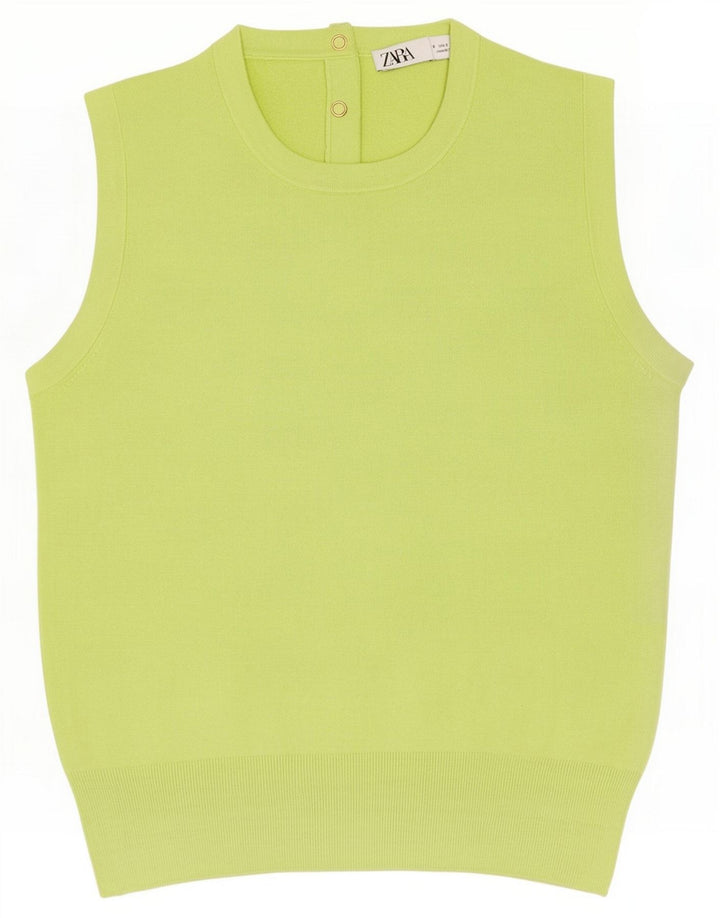 Zara Canotta da donna UK 8 Small Verde Viscosa
