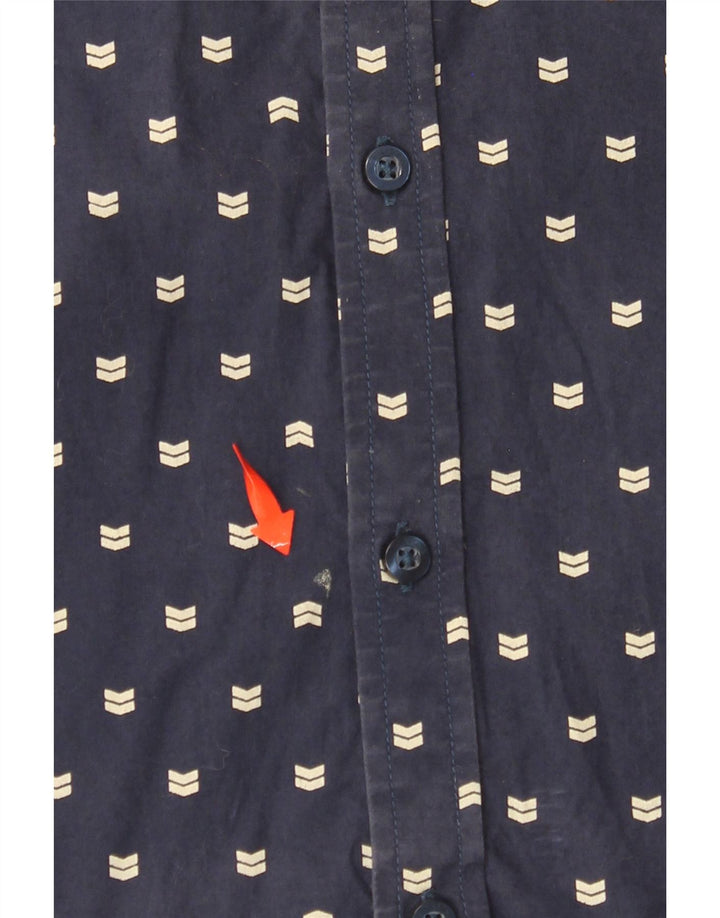 BILLABONG Camicia da uomo a maniche corte slim fit in cotone maculato blu navy medio