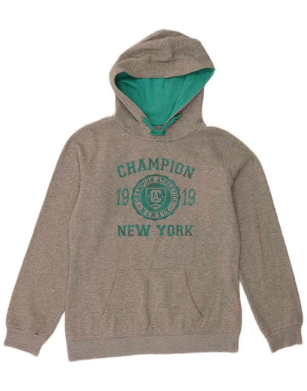 Felpa con cappuccio grafica Champion da donna Heritage Fit UK 18 XL grigio chiazzato