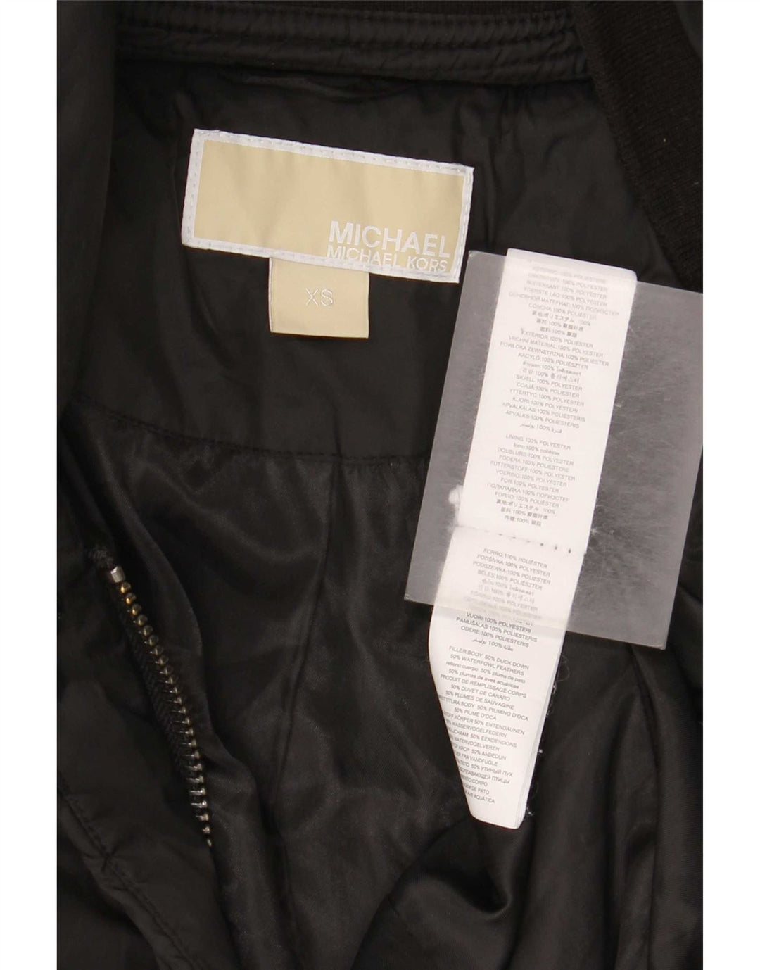 Cappotto imbottito oversize con cappuccio da donna Michael Kors UK 6 XS poliestere nero