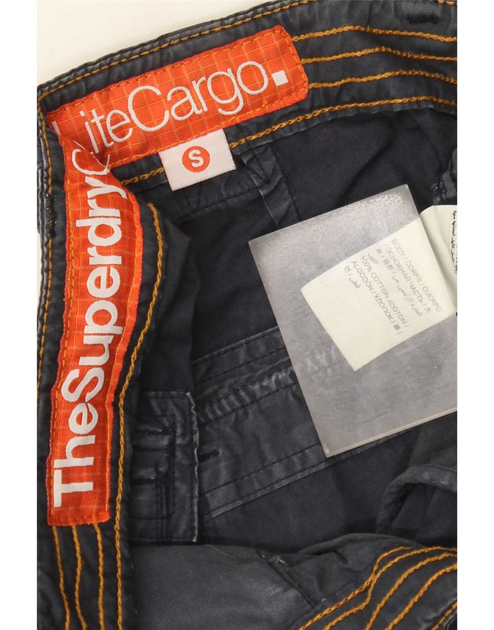 Pantaloncini cargo da uomo Superdry Small W32 in cotone blu navy