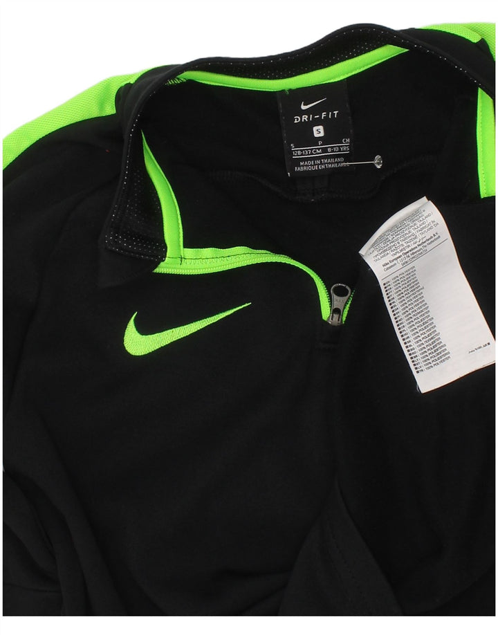 Top della tuta pullover Nike da ragazzo Dri Fit 8-9 anni Small Black Colourblock