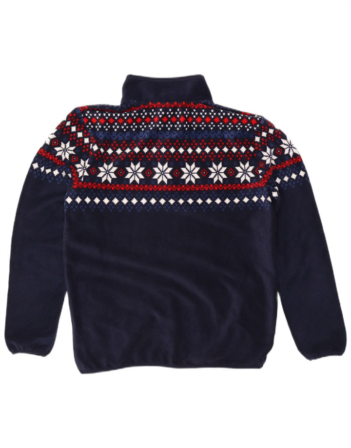 TCM Top da tuta pullover con zip e collo da uomo, medio, blu navy, Fair Isle