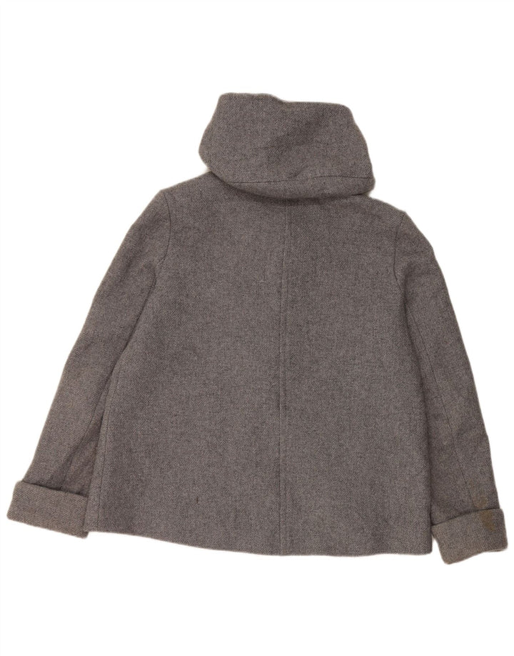 Giubbotto bomber con cappuccio da donna Zara UK 14 lana grigio medio