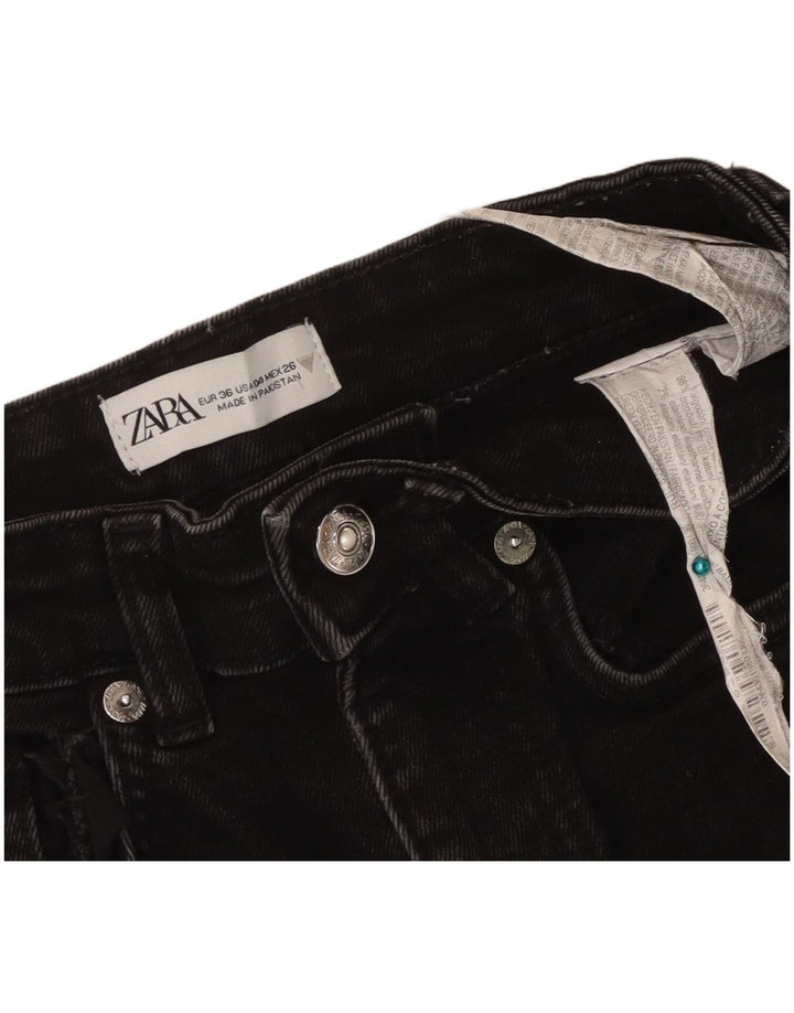 Jeans svasati da donna Zara EU 36 XS W26 L25 cotone nero