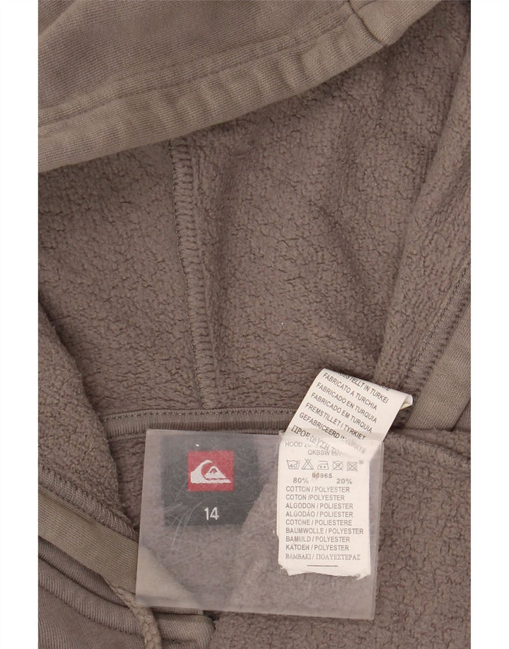 Maglione con cappuccio e zip grafica da donna QUIKSILVER UK 14 grande cotone grigio