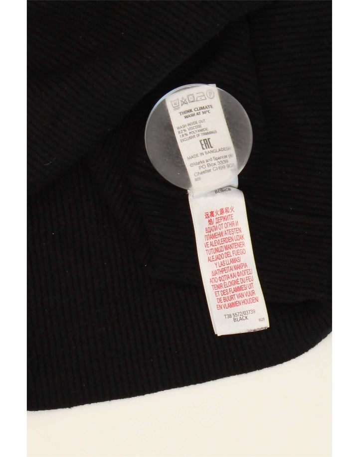 Maglione corto da donna Marks & Spencer con collo alto UK 12 medio Nero