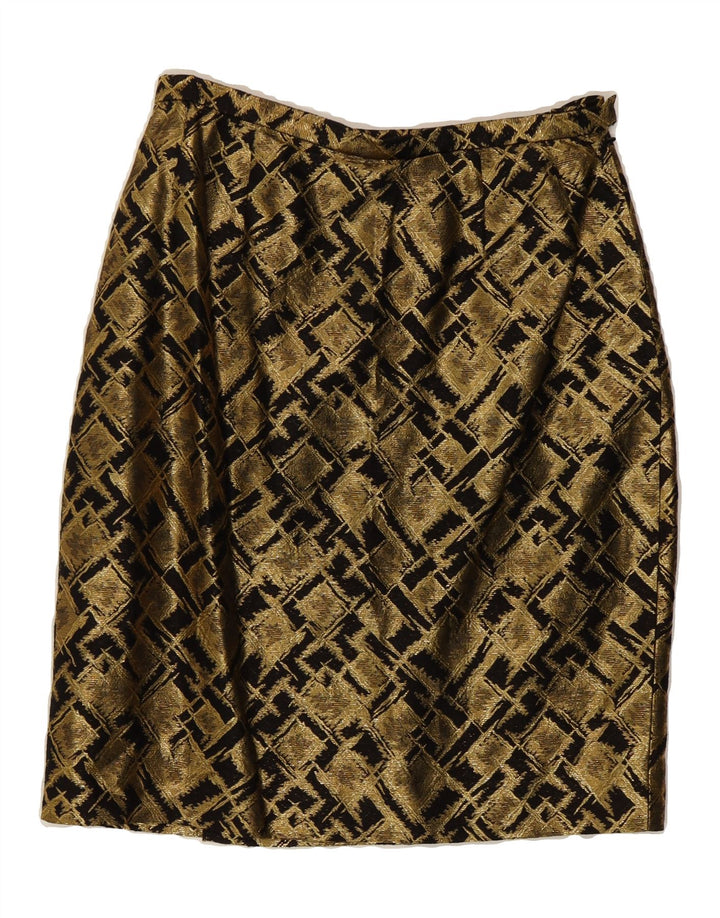 VINTAGE Womens Straight Skirt W26 Small  Gold Argyle/Diamond Vintage Vintage and Second-Hand Vintage from Messina Hembry 
