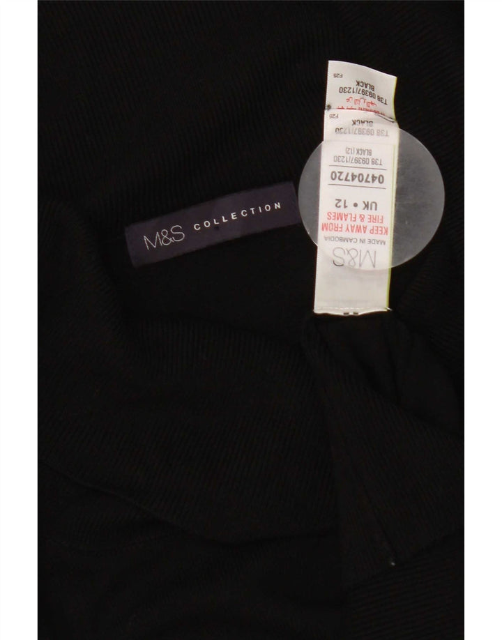 Maglione maglione a collo alto da donna Marks & Spencer UK 12 viscosa nera media