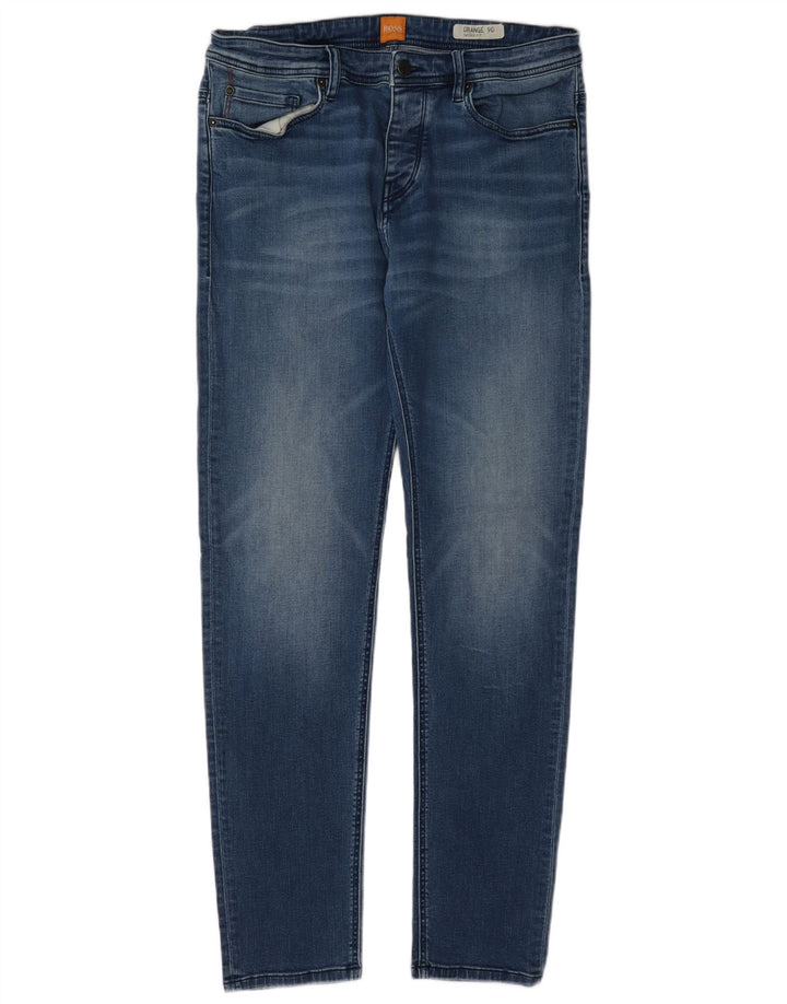 Jeans affusolati da uomo Hugo Boss W34 L34 cotone blu