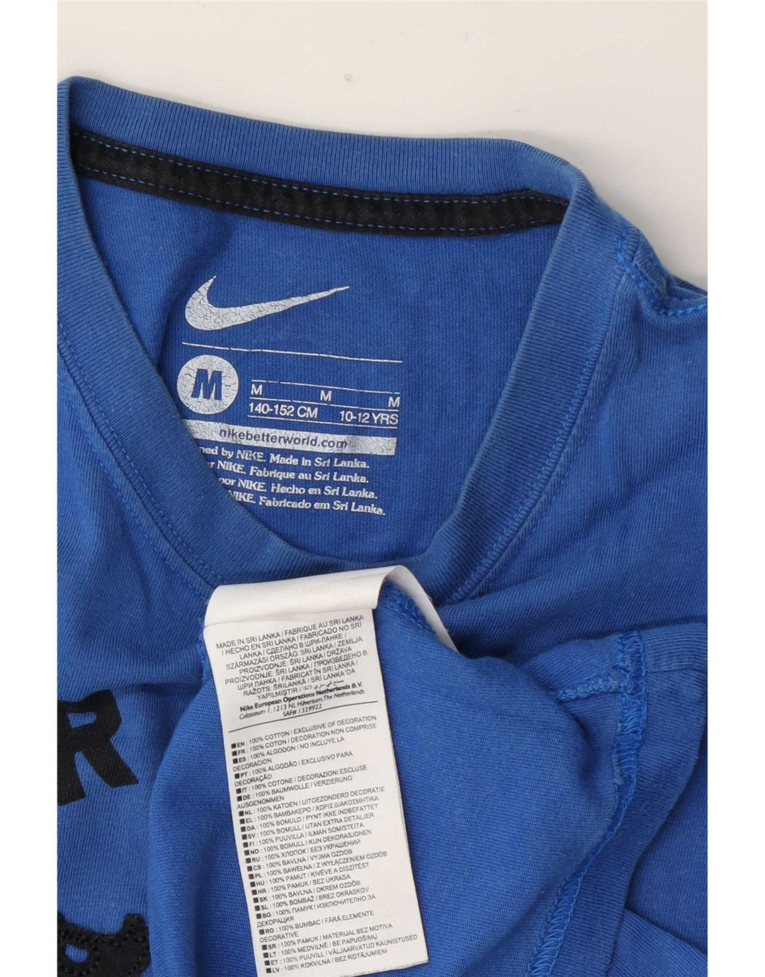 T-shirt grafica da ragazzo Nike Inter Milan 10-11 anni in cotone blu medio