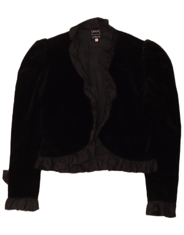 Giacca Bolero vintage da donna EU 36 piccola nera classica