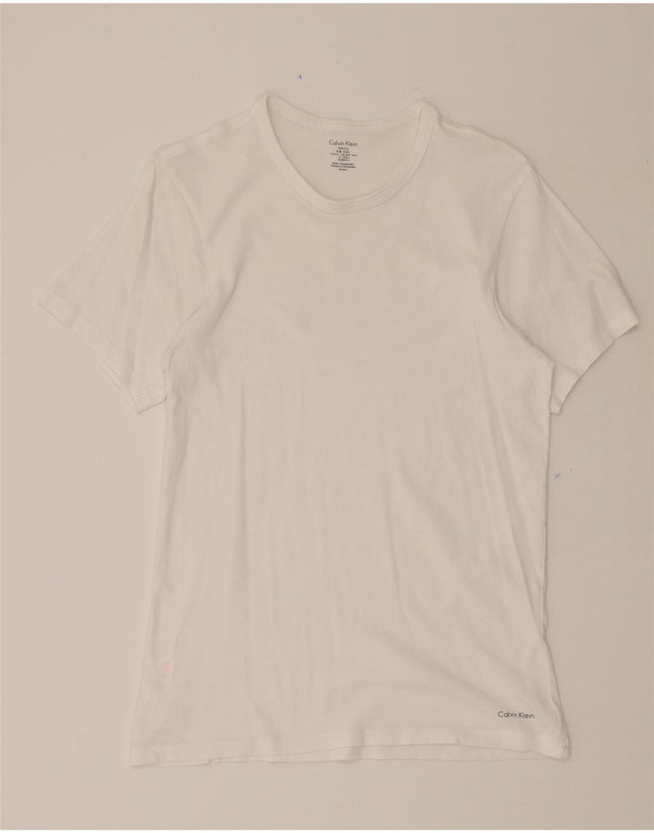 CALVIN KLEIN Womens T-Shirt Top UK 10 Small White Vintage Calvin Klein and Second-Hand Calvin Klein from Messina Hembry 