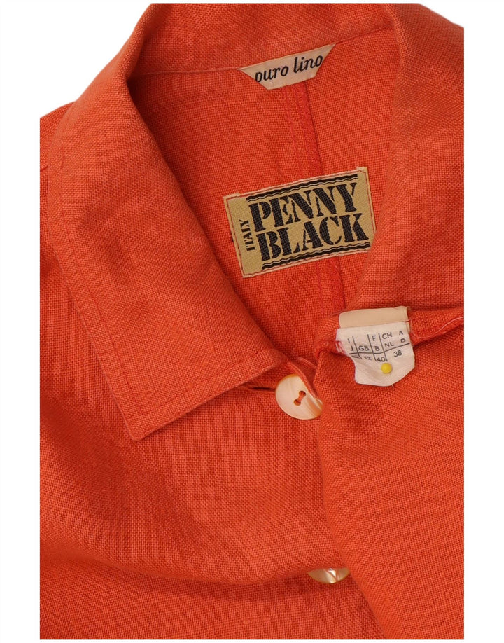 Giacca blazer a 5 bottoni da donna Penny Black UK 12 Lino arancione medio