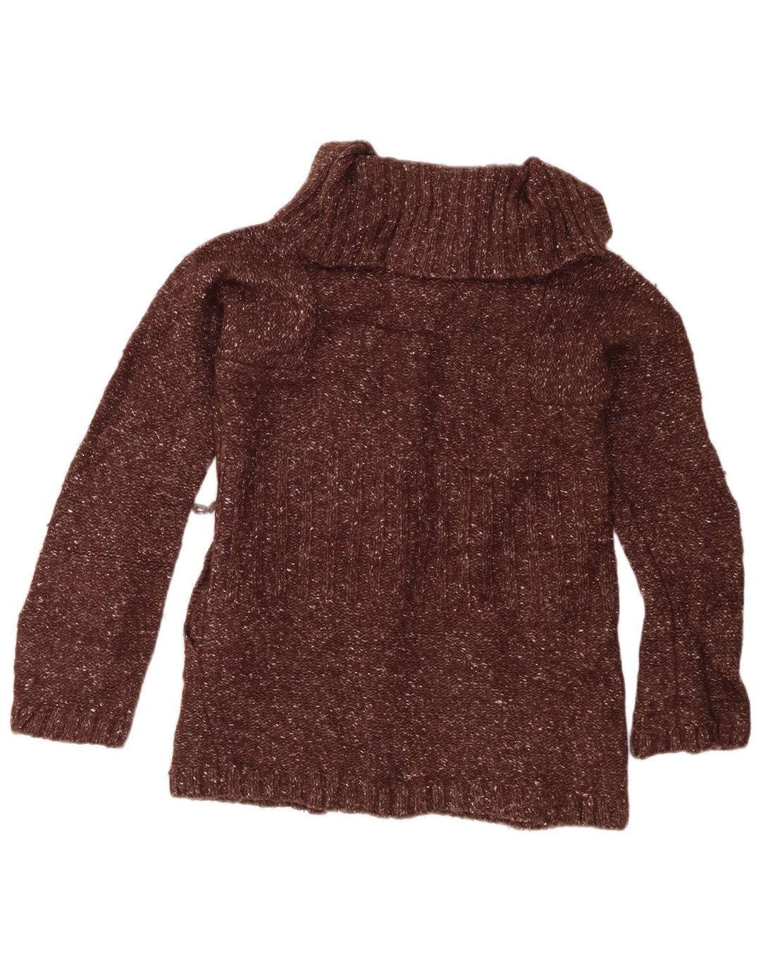 J. CREW Maglione cardigan da donna UK 8 Piccolo marrone screziato