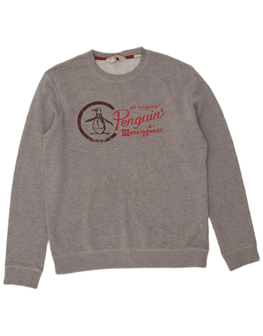 PENGUIN Felpa grafica da uomo Maglione grande cotone grigio