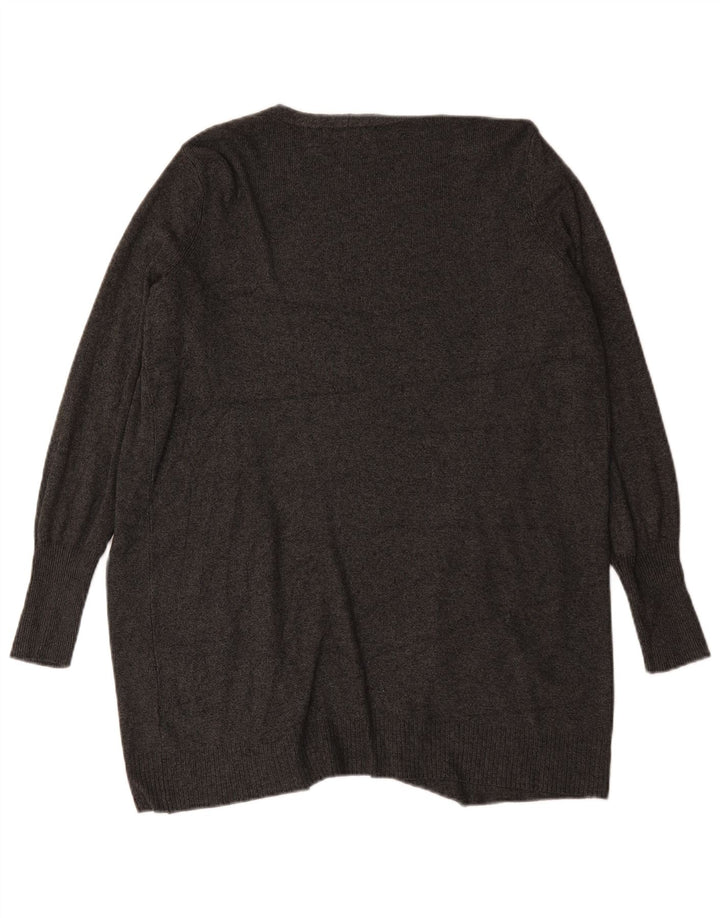 Maglione cardigan aperto oversize da donna Marks & Spencer UK 10 piccolo grigio