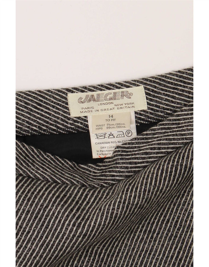 Gonna a tubino da donna Jaeger UK 14 media W28 lana a righe grigie