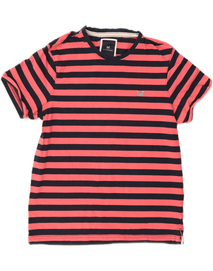 Crew Clothing T-shirt da uomo Top in cotone a righe rosa medio