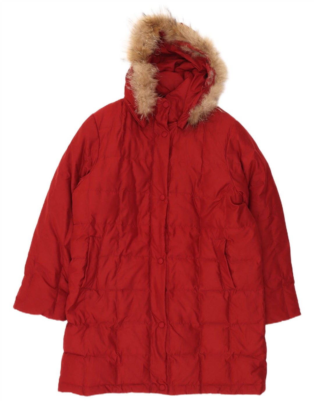 BRUGI Cappotto imbottito oversize con cappuccio da donna IT 50 XL Poliestere rosso