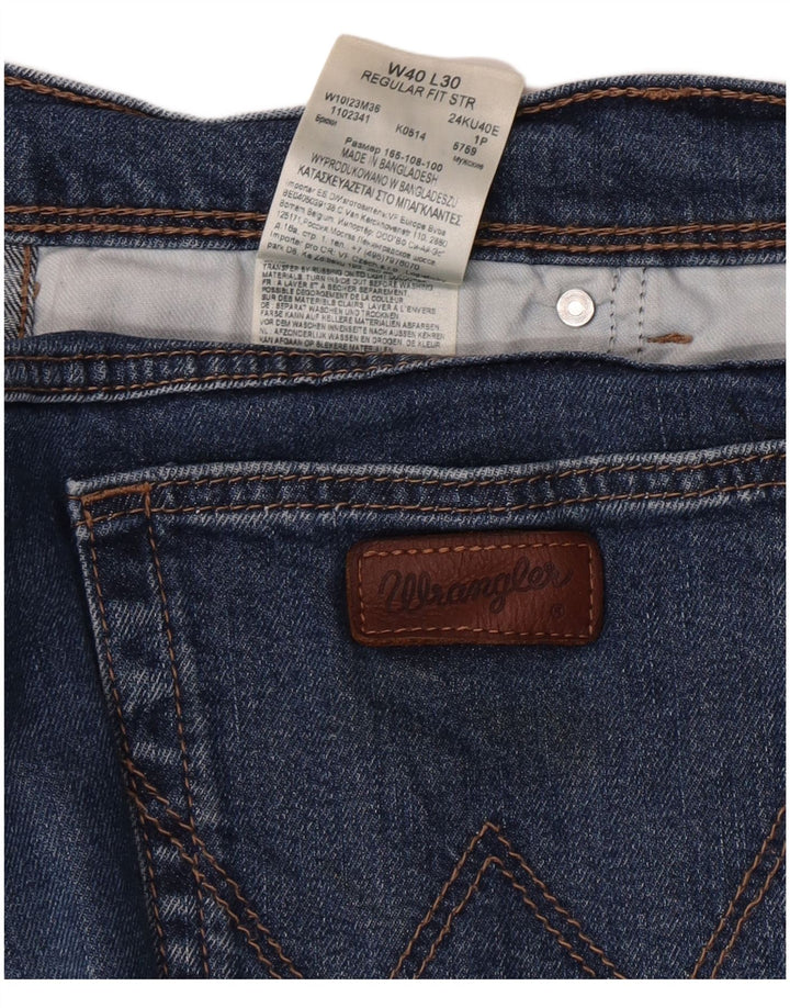 Jeans dritti da uomo Wrangler vestibilità regolare W40 L30 cotone blu