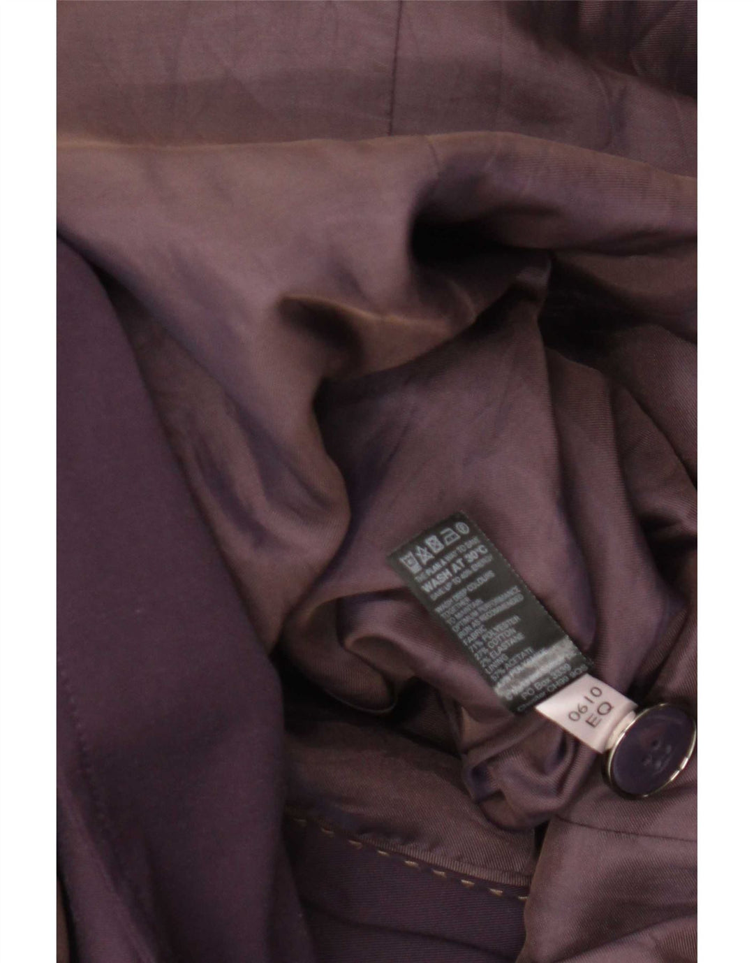 Trench autografato da donna Marks & Spencer UK 18 XL poliestere viola