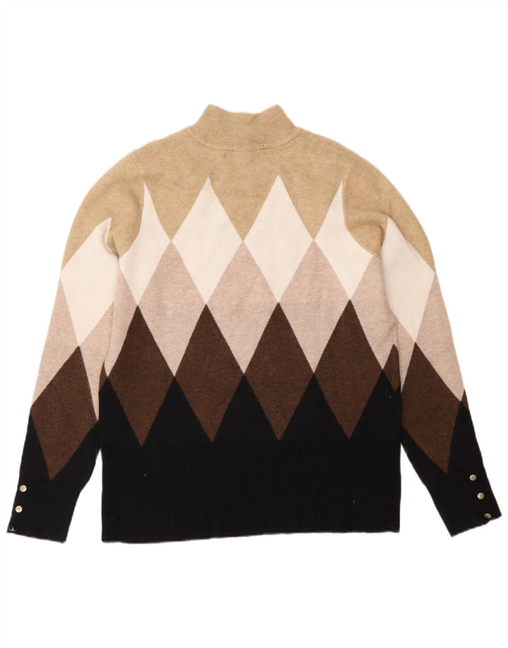 Maglione maglione a collo alto da donna Marks & Spencer UK 12 medio multicolore