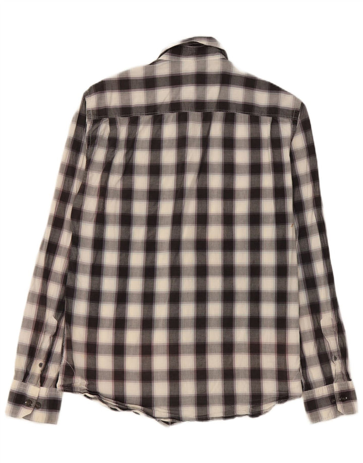 Camicia da uomo French Connection piccola in cotone a quadri neri