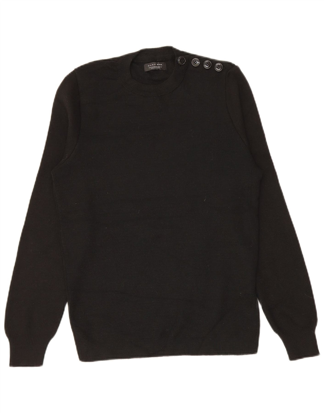 Maglione maglione girocollo da uomo Zara nero medio
