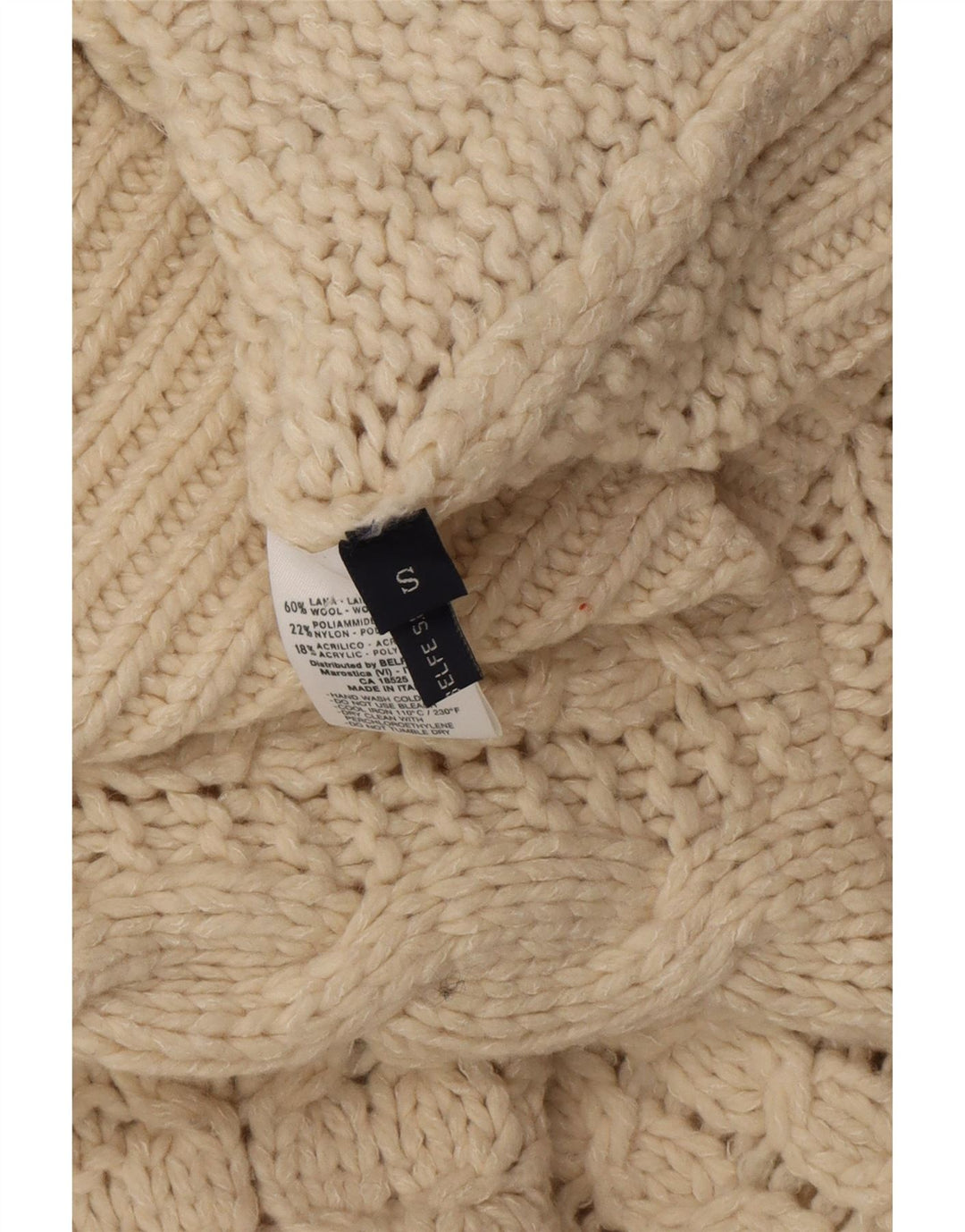 Maglione cardigan con zip intera da uomo con cartolina postale piccolo in lana bianco sporco