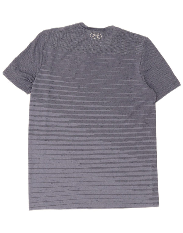 Maglietta Under Armour da uomo Heat Gear Top a righe blu medio