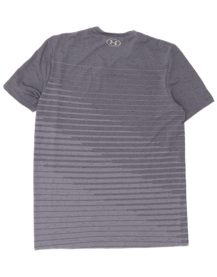 Maglietta Under Armour da uomo Heat Gear Top a righe blu medio