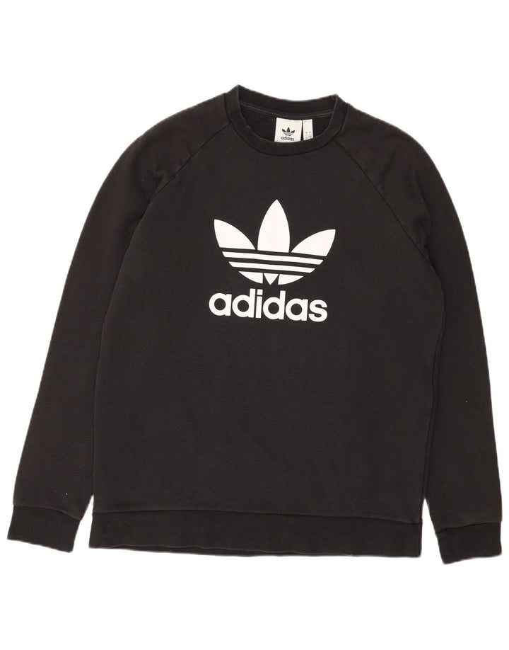 ADIDAS Mens Graphic Sweatshirt Jumper Large Black Cotton