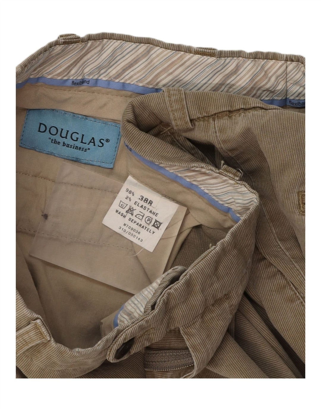 Pantaloni dritti da uomo in velluto a coste DOUGLAS W38 L31 in cotone beige