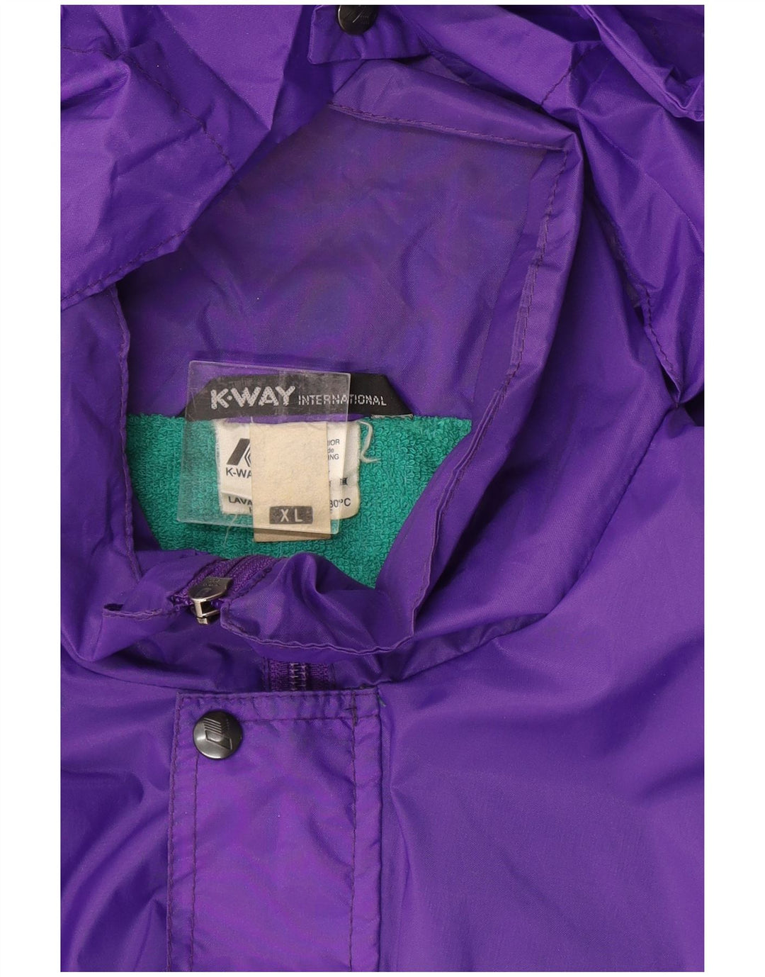 Giacca antipioggia da uomo con cappuccio K-WAY UK 42 XL Viola Poliammide