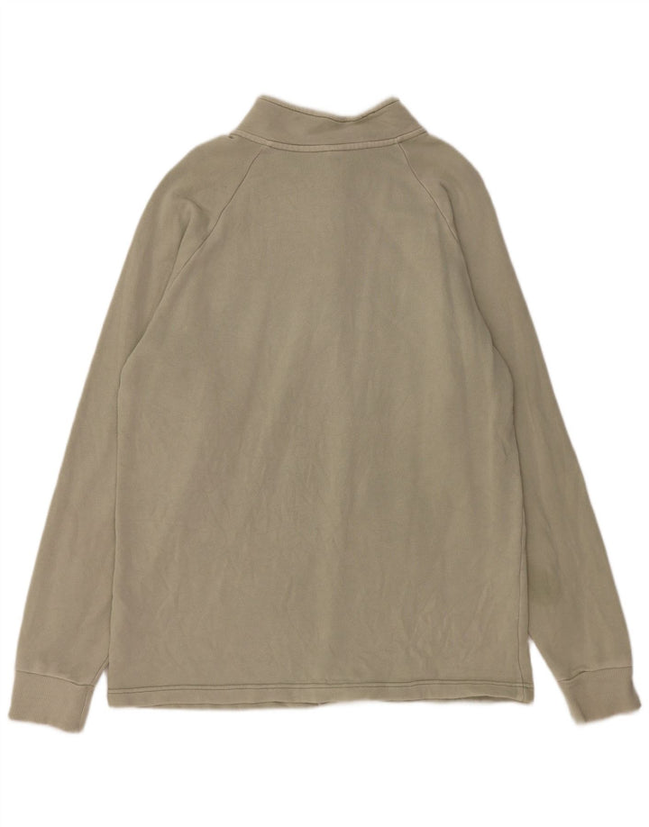 REEBOK Felpa con collo con zip da uomo Maglione grande in cotone kaki