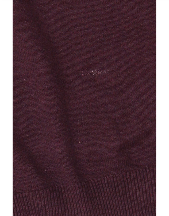 Maglione da uomo Marks & Spencer con scollo a V, cotone marrone medio medio