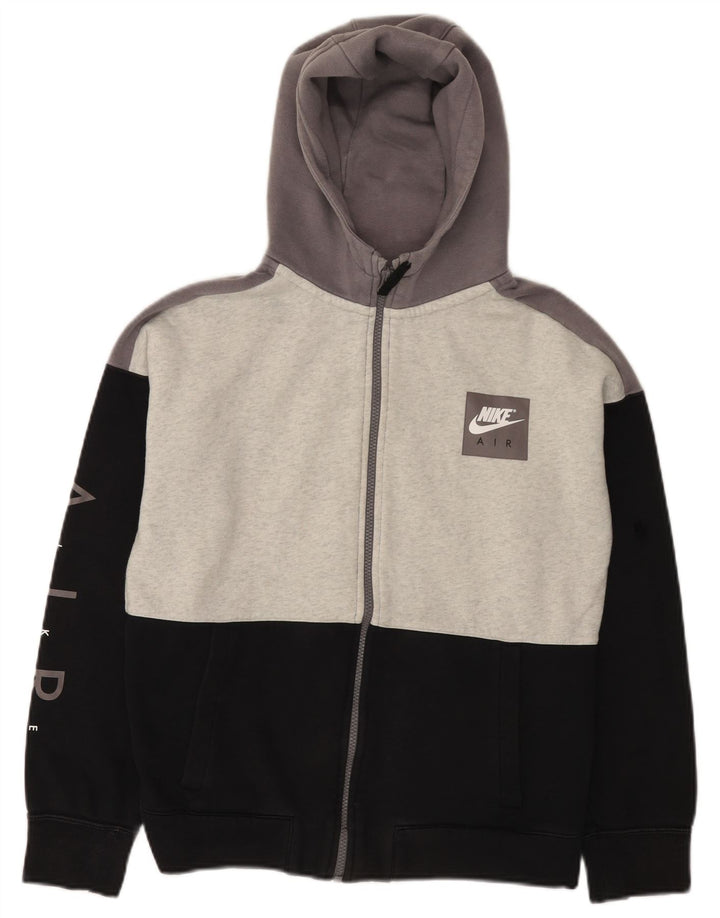Felpa con cappuccio e zip NIKE Air Graphic per ragazzi 13-14 anni XL Black Colourblock