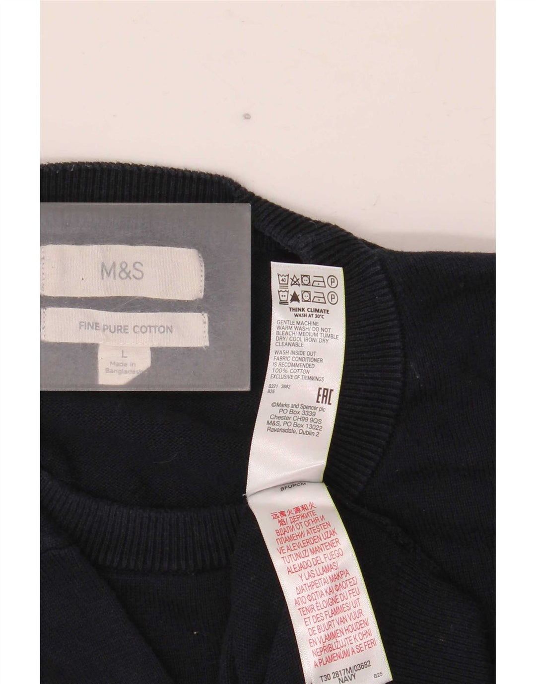 Maglione maglione girocollo da donna Marks & Spencer UK 16 grande blu navy