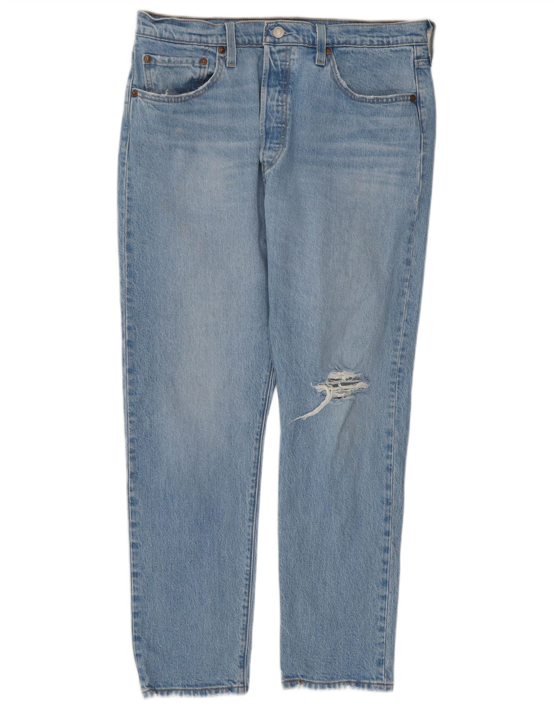 Jeans dritti invecchiati 501 da donna Levi's W32 L28 cotone blu