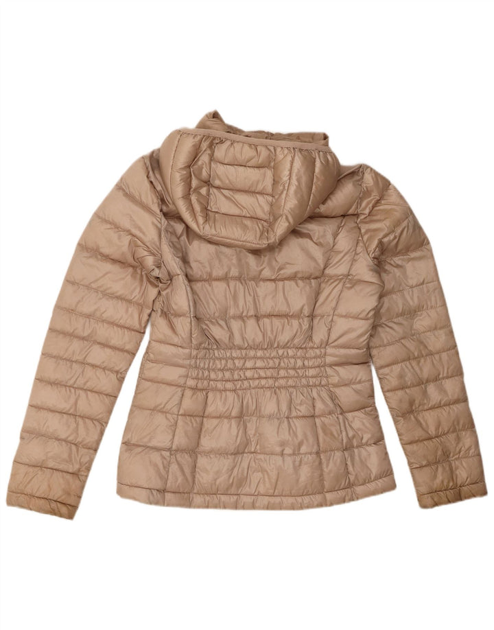 Giacca imbottita con cappuccio da donna Calvin Klein UK 10 Small Beige Poliestere