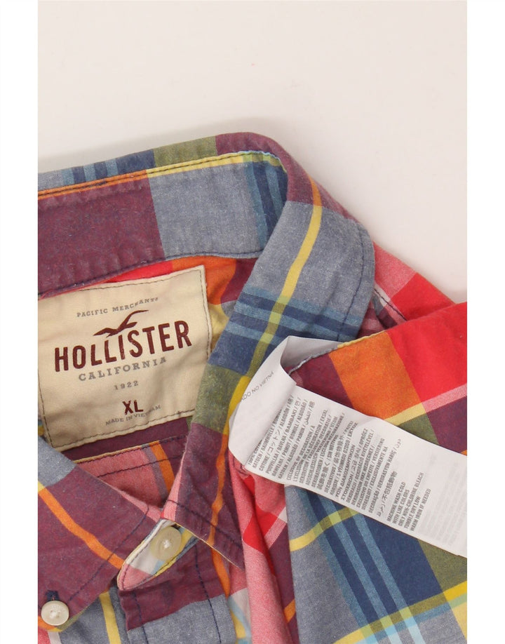 Camicia Hollister da uomo XL in cotone a quadri multicolore