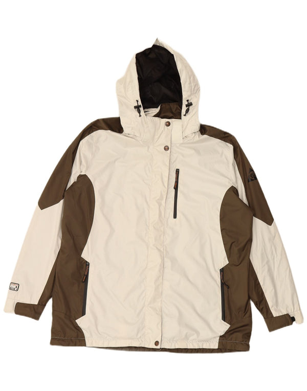 Giacca a vento con cappuccio da donna IGUANA EU 46 XL White Colourblock