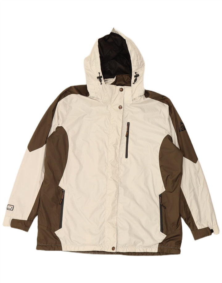 Giacca a vento con cappuccio da donna IGUANA EU 46 XL White Colourblock