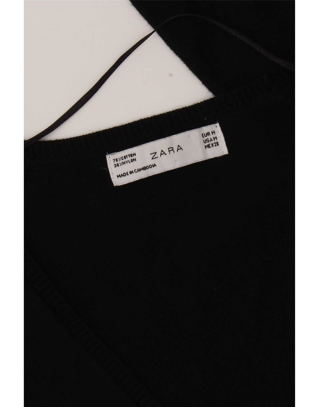 Maglione cardigan da donna Zara UK 12 cotone nero medio