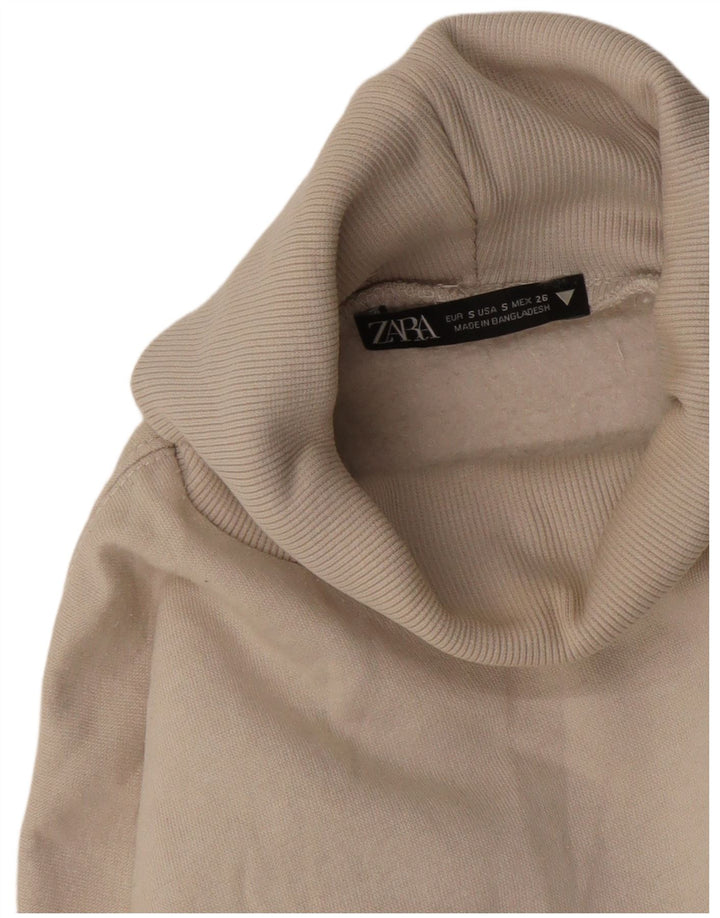 Felpa corta da donna Zara UK 10 piccola bianca